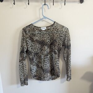Gantos Sheer Animal Print Top